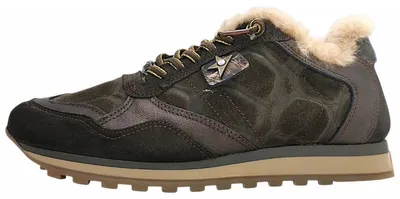 Zdjęcie produktu dla Cetti C-848 SRA INV27 - Damskie sneakersy - Materiał: zamsz, skóra krokodyla, kolor: brązowy, futro