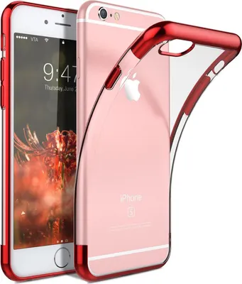 Produktbild von TPU Hülle für Apple iPhone 6 Plus / 6S Plus Case Silikon Cover Transparent mit Farbrand Handyhülle