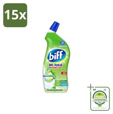 Produktbild von 15 x Biff WC Total Gel ProNature - Minze & Eukalyptus - 750 ml - Großpackung - 15 Stücke
