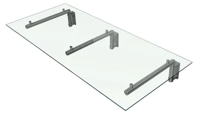 Immagine prodotto di Tettoia in vetro di 180 x 80 cm, realizzata con vetro di 8 mm e dotata di 3 supporti in acciaio inossidabile