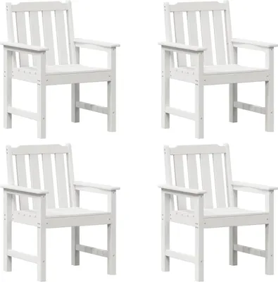 Obrázok produktu pre vidaXL Záhradná jedálenská stolička 4 ks Biela 65,5 x 55,5 x 88 cm Plast