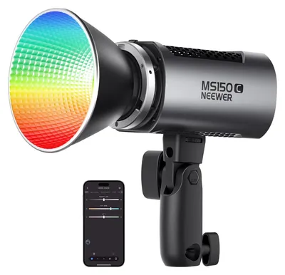 Zdjęcie produktu dla NEEWER MS150C, lampa LED RGBWW do wideo, sterowanie przez 2,4G/aplikację, moc 150W