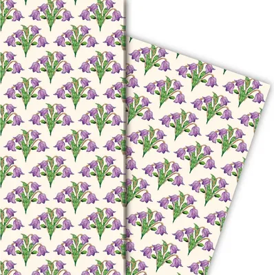 Produktbild von Wunderschönes Glockenblumen Geschenkpapier für liebevolle Geschenke - G5156, 32 x 48cm