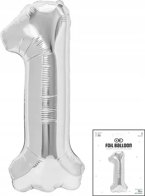 Obrázek produktu pro fóliový balónek číslo 1 stříbrný na narozeninovou oslavu 40cm