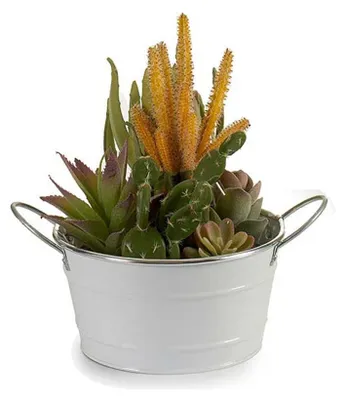 Produktbild von Arte r Pflanztopf/Blumentopf teil- Zink - weis - D20 x H11 cm