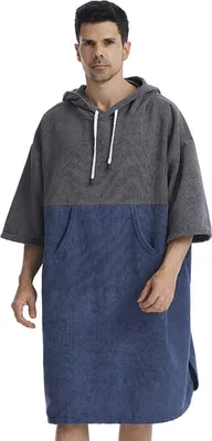 Produktbild von Schnell trocknende Badetücher, Pool-Wickelmantel, schnell trocknender Poncho, Surfen, Tauchen, Kapuzenhandtuch, Strandumhang, winddicht und warm, geei