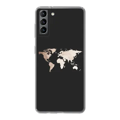 Produktbild von MuchoWow® Handyhülle Schutzhülle Hülle für Samsung Galaxy S21 Plus Weltkarte - Leder - Schwarz Silikon Softcase Handy Hülle - Handy-Tasche