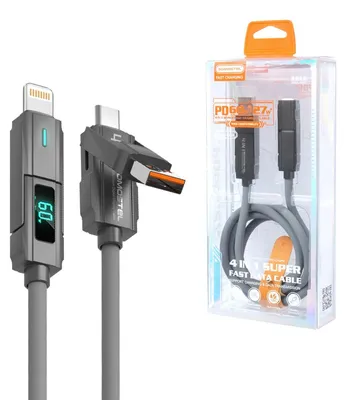 Produktbild von Somostel 4-in-1 Kabel LCD USB / Type-C - Lightning / Type-C 60W/27W