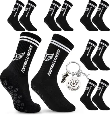 Obrázok produktu pre Futbalové ponožky 6-pack, čierna, veľkosť 39-46, s gripom, pre futbal
