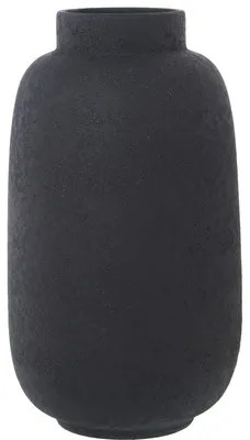 Keramik-Tafelvase, schwarz, Sandtextur, 23,5x41 cm