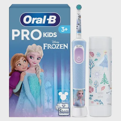 Obrázok produktu pre Oral-B Vitality Pro Frozen, Detské, Rotujúco-oscilačná zubná kefka, Pulz, Čierna, Šedá, 2 min, Čierna