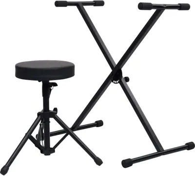 Obrázok produktu pre Set stojanu na klávesy a stoličky čierny