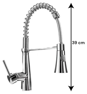 Produktbild von Küchenarmatur mit ausziehbarer Handbrause Messing verchromt