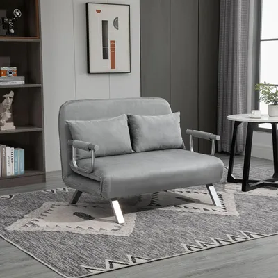 Image de Canapé-lit pour chambre d'amis, en polyester, de couleur gris clair