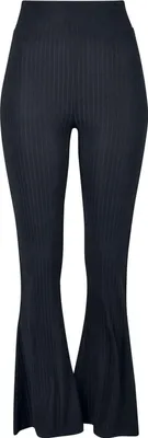 Produktbild von Urban Classics Leggings Damen Ladies High Waist Rib Flared Leggings schwarz 3XL