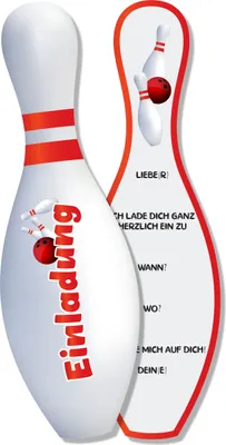 Produktbild von Friendly Fox Einladung Bowling, 12 Einladungskarten Bowling zum Geburtstag, Einladung Kindergeburtstag Kegel Bowling