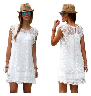 Obrázok produktu pre Plážová tunika - Letné šaty - Dámska móda - Boho - Šaty - Voľné zavinovacie šaty - Pareo - Krémová