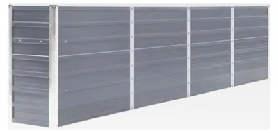 Produktbild von Hochbeet Pflanzbeet aus verzinktem Stahl Grau 320x40x77cm