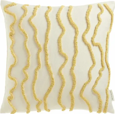 Image de Tom Tailor Housse de coussin décoratif sans rembourrage Wavy Couleur citron Taille 45x45