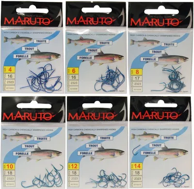 Produktbild von Maruto Forellenhaken Forellen Haken Forellenangeln mit Plättchen, Größe:14