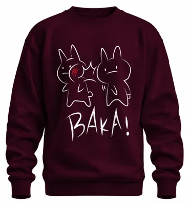 Imagen del producto de BAKA! Sudadera con capucha estilo anime, diseño "bofetada", adorable, para otakus, regalo, diseño de manga, color burdeos, talla M, uni