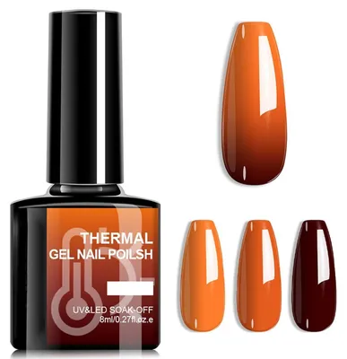 Image de Vernis gel UV pour ongles, changeant de couleur, orange, 8 ml, thermochromique, pour lampe UV/LED