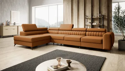 Produktbild von FURMEB24 ECKSOFA PRAGA MAXI mit schlaffunktion links 350 x 203 cm GELB