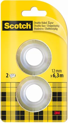 Zdjęcie produktu dla 3M Scotch dwustronna folia samoprzylepna 665, 12 mm x 6,3 m dwustronny klej permanentny, średnica rdzenia: 25 mm (D665126)
