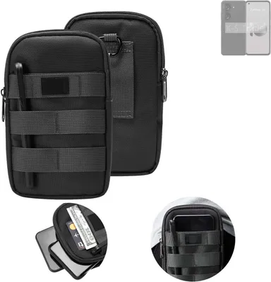 Produktbild von K-S-Trade Holster Gürtel Tasche kompatibel mit Asus Zenfone 10 Handy Tasche Schutz Hülle dunkel-grau viele Fächer, 1x