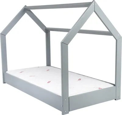 Image de Ensemble matelas STANDARD + lit mezzanine 160x80cm gris