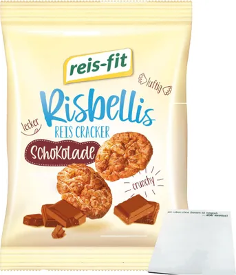 Produktbild von Reis-Fit Risbellis Reis Cracker Schokolade (40g Packung) + usy Block