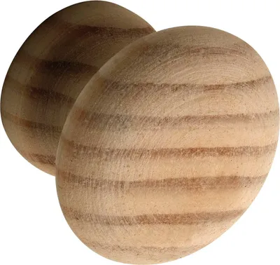 Image de Tout en main Bouton pour armoire Hemera ø35 mm - bouton de meuble en bois, profondeur 28mm - bouton de porte, pin brut
