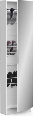 Image de Armoire à chaussures porte miroir Commode à chaussures armoire à chaussures miroir blanc "Goswin