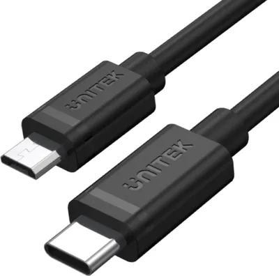 Obrázek produktu pro UNITEK Y-C473BK, 1 m, USB C, Micro-USB B, USB 2.0, 0,48 Gbit/s, Černá