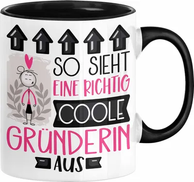 Produktbild von Gründerin Geschenk Tasse Lustig Geschenkidee für Gründerin Geburtstag So Sieht Eine Richtig Coole Gründerin Aus Frauen Spruch (Schwarz)