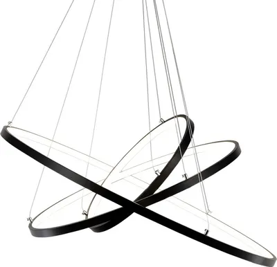 Produktbild von LED Pendelleuchte 2130-3schwarz Ringe Ø 80x60x40 cm 108W mit Fernbedienung Lichtfarbe und Helligkeit einstellbar dimmbar 120cm