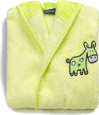 Produktbild von grace grand spa Bademantel mit niedlicher Motiv-Stickerei Grün 110/116