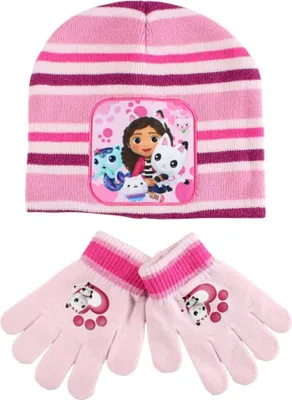 Produktbild von Gabby’s Dollhouse Paws Kinder Mütze & Handschuh Set
