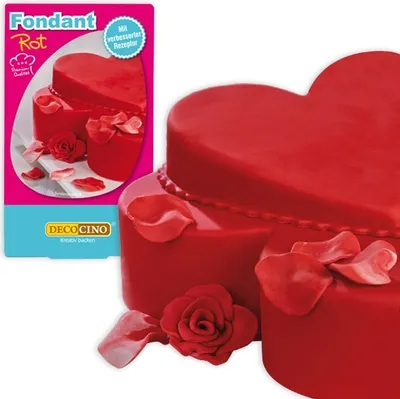 Produktbild von Rollfondant rot, 250g Zuckermasse, gebrauchsfertig, 1 Packung 7×16cm