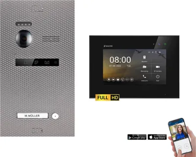 Produktbild von BALTER EVO HD Karbon-Silber Video Türsprechanlage Set 1 Teilnehmer 7" WLAN Monitor Schwarz