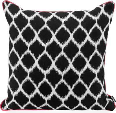 Produktbild von H.O.C.K. Barney Outdoor Kissen 50x50cm schwarz mit Keder neon pink Raute Glory