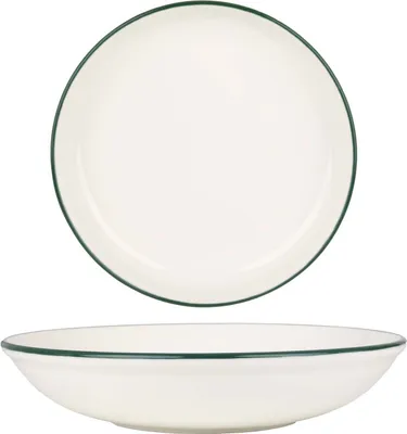 Produktbild von Rinart Tiefe Teller - Green Edge - Porzellan - 25 cm (1300cc)