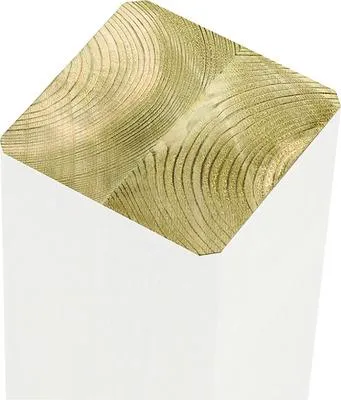 Produktbild von Pfosten PLUS verleimt, Kopf rund 9 x 9 x 298 cm RAL 9010 weiß
