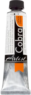 Image de Cobra Artist peinture à l'huile mélangeable à l'eau en tube 40 ml blanc de titane (huile de lin) 118