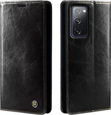 Produktbild von Handyhülle für Samsung Galaxy S20 FE Kunstleder Flip Vintage Cover Hülle RFID Schutz Case Kartenfach Farbe: Schwarz