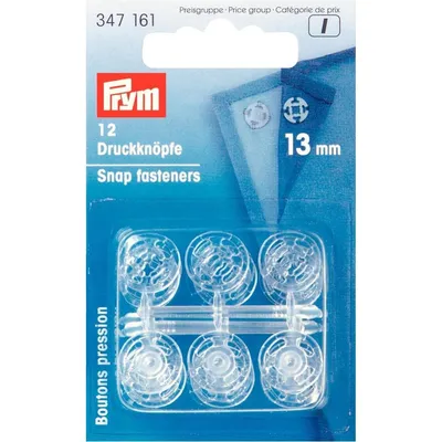 Produktbild von Prym 347161, Nähdruckknopf, Kunststoff, Transparent, 1,3 cm, 12 Stück(e)
