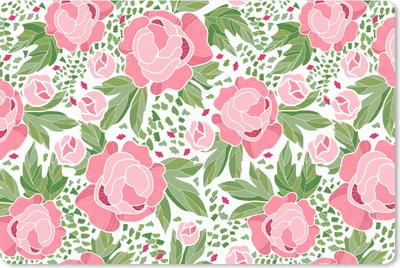 Produktbild von MuchoWow® Schreibtischunterlage Blumen - Rosa - Muster 60x40 cm - XXL Mauspad - Großes Mauspad