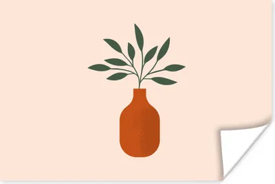 Produktbild von MuchoWow® Poster Vase - Pflanze - Pastell. 60x40 cm - Schlafzimmerdekoration