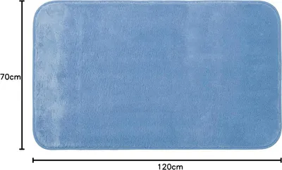 Produktbild von Gözze Premium Rutschfester Badteppich RIO 100% Microfaser 70 x 120 cm, Gözze Rio Badteppich:Blau
