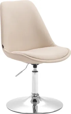 Produktbild von CLP Esszimmerstuhl Maverick Stoff drehbar und stufenlos verstellbar - Farbe: creme, Gestellfarbe: chrom